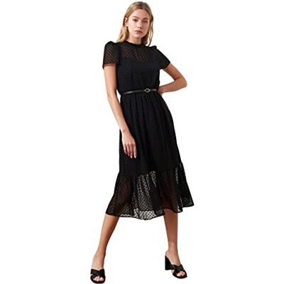 Trendyol Women Midi A-line Regular fit Woven Dress Schwarz Trendyol Women Midi A-line Regular fit Woven Dress Schwarz