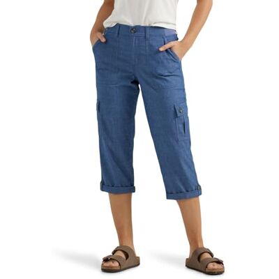Lee Women's Ultra Lux Comfort with Flex-to-go Cargo Capri Pant, Chambray, 10 US Lee Women's Ultra Lux Comfort with Flex-to-go Cargo Capri Pant, Chambray, 10 US