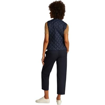Tommy Hilfiger Women’s Lightweight Quilted Collarless Down Gilet, Blue (Dark Night Navy), L Tommy Hilfiger Women’s Lightweight Quilted Collarless Down Gilet, Blue (Dark Night Navy), L