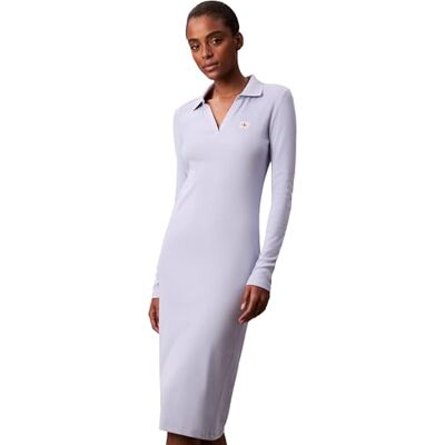 Calvin Klein Women's Ls Woven Label Johnny Collar Mid Lv047e202g Dresses Calvin Klein Women's Ls Woven Label Johnny Collar Mid Lv047e202g Dresses