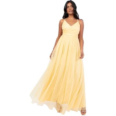 Anaya with Love Women's Women's Maxi Dress Ladies Recycled V-Neck Sleeveless Strappy Backless A-line Tulle Bridesmaid Wedding Guest Evening Gown Dress (Pack of 1) Anaya with Love Women's Women's Maxi Dress Ladies Recycled V-Neck Sleeveless Strappy Backless A-line Tulle Bridesmaid Wedding Guest Evening Gown Dress (Pack of 1)