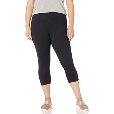 Just My Size Women's Active Stretch Capri Pants, Black, 4X Just My Size Women's Active Stretch Capri Pants, Black, 4X