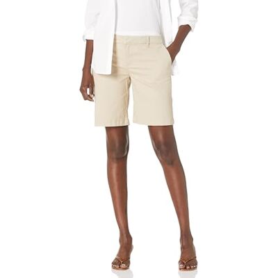 Tommy Hilfiger Women's Hollywood 9" Chino Short-Solid Khaki Tommy Hilfiger Women's Hollywood 9" Chino Short-Solid Khaki