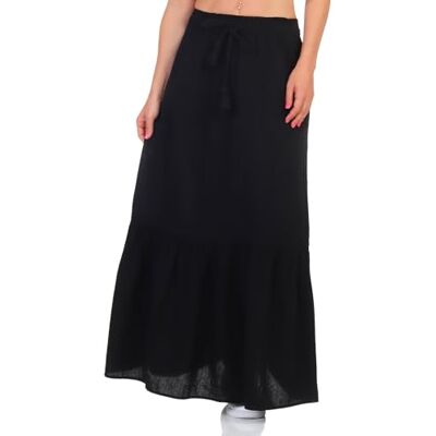 VERO MODA Vmpretty Hw Maxi Skirt WVN Ga Noos, Black, L VERO MODA Vmpretty Hw Maxi Skirt WVN Ga Noos, Black, L