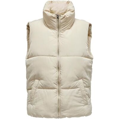 JDY JACQUELINE DE YONG Women's newerica OTW Noos Short Waistcoat Vest, Moonbeam, S JDY JACQUELINE DE YONG Women's newerica OTW Noos Short Waistcoat Vest, Moonbeam, S