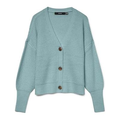 VERO MODA Womens Vmlea Ls V-Neck Cuff Noos Cardigan Sweater, Gray Mist, M UK VERO MODA Womens Vmlea Ls V-Neck Cuff Noos Cardigan Sweater, Gray Mist, M UK