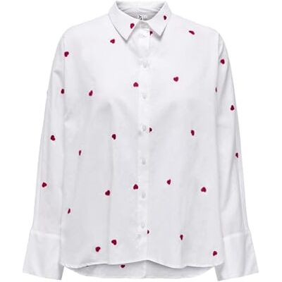 ONLY Women's Blouse Shirt Collar Box Fit Cuffs Button Front Comfortable Chic ONLY Women's Blouse Shirt Collar Box Fit Cuffs Button Front Comfortable Chic