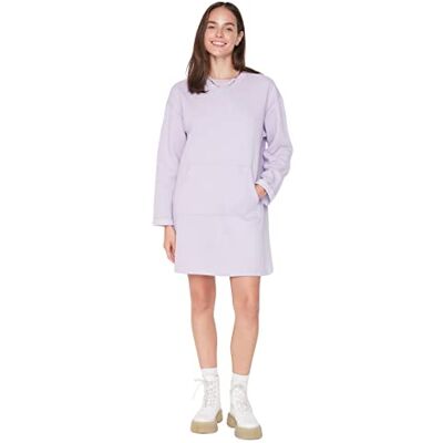 Trendyol Women's Woman Regular Standard Lapel Collar Knit Dress, Lila, M Trendyol Women's Woman Regular Standard Lapel Collar Knit Dress, Lila, M