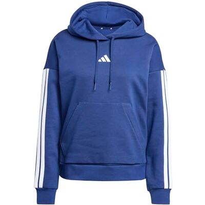 adidas Womens 3 Stripes Fleece Hoodie Long Sleeve Cotton adidas Womens 3 Stripes Fleece Hoodie Long Sleeve Cotton