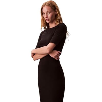 Calvin Klein Women's Hs 1x1 Refined Cotton Rib Midi D Lv047d217g Dresses Calvin Klein Women's Hs 1x1 Refined Cotton Rib Midi D Lv047d217g Dresses