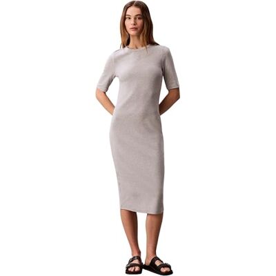 Calvin Klein Women's Hs 1x1 Refined Cotton Rib Midi D Lv047d217g Dresses Calvin Klein Women's Hs 1x1 Refined Cotton Rib Midi D Lv047d217g Dresses