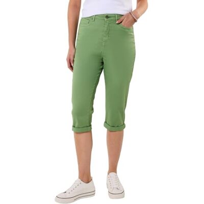 Joe Browns Women's Stretchy Capri Pants, Regular, Green, UK 8 Joe Browns Women's Stretchy Capri Pants, Regular, Green, UK 8