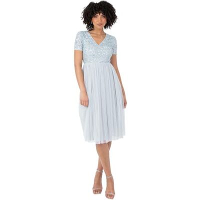 Maya Deluxe Women's V-Neck midi, Decorated Bridesmaid Dress Maya Deluxe Women's V-Neck midi, Decorated Bridesmaid Dress