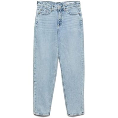 VERO MODA Female Mom Jeans VMTESSA High Waist Jeans, Light Blue (Light Blue Denim), 25W x 30L VERO MODA Female Mom Jeans VMTESSA High Waist Jeans, Light Blue (Light Blue Denim), 25W x 30L