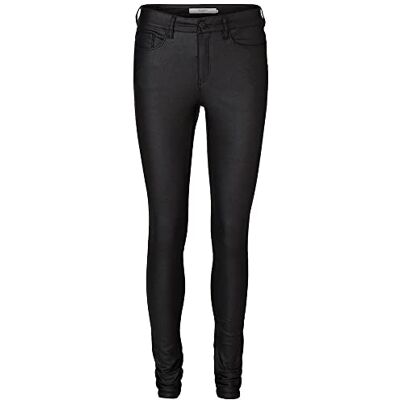 VERO MODA PETITE Women's Vmseven NW SS Smooth Coated PT Petite Pants, Black/Detail:Coated, XL/P/28 VERO MODA PETITE Women's Vmseven NW SS Smooth Coated PT Petite Pants, Black/Detail:Coated, XL/P/28