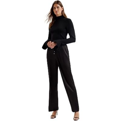 Ted Baker Womens Wmt-umaibo-Satin Wide Leg Jogger Dress Pants, Black, 10 UK Ted Baker Womens Wmt-umaibo-Satin Wide Leg Jogger Dress Pants, Black, 10 UK