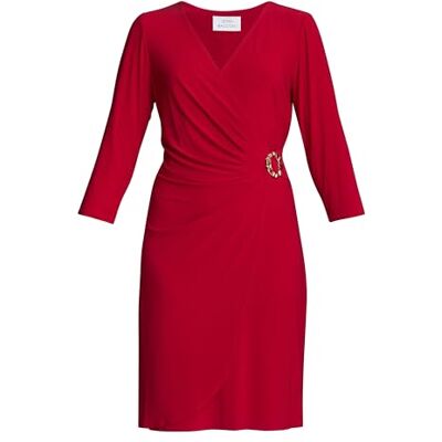 Gina Bacconi Women's Jersey Dress with Embellished Buckle Cocktail Dress (Pack of 1) Gina Bacconi Women's Jersey Dress with Embellished Buckle Cocktail Dress (Pack of 1)