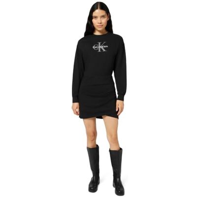 Calvin Klein Women's Ls Monologo Terry Crew Fashion D Lv047e224g Dresses Calvin Klein Women's Ls Monologo Terry Crew Fashion D Lv047e224g Dresses