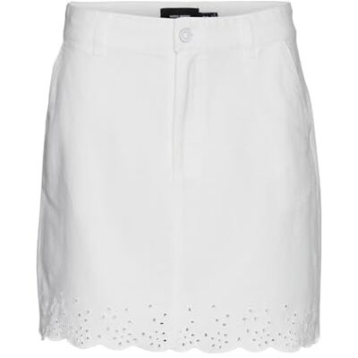 VERO MODA Women's Vmbolina Mr Short Emb Skirt Mini Skirt, Snow White, M VERO MODA Women's Vmbolina Mr Short Emb Skirt Mini Skirt, Snow White, M