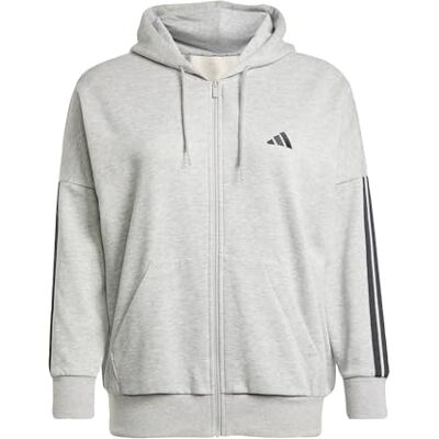 adidas Essentials 3-Stripes Full-Zip Fleece Hoodie (Plus Size) adidas Essentials 3-Stripes Full-Zip Fleece Hoodie (Plus Size)