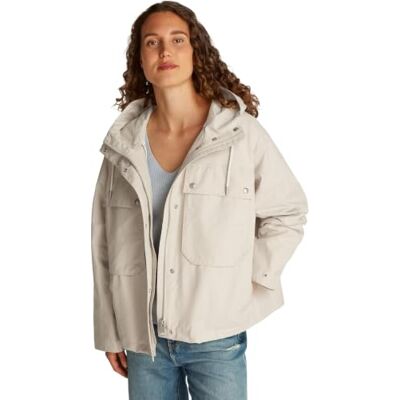 Tommy Hilfiger Women's Short Cotton Nylon Parka with Hood Tommy Hilfiger Women's Short Cotton Nylon Parka with Hood