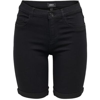 ONLY Women's Onlrain Mid Long Shorts Black Cry6060 Short ONLY Women's Onlrain Mid Long Shorts Black Cry6060 Short