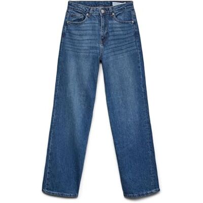 VERO MODA Female Wide Cut VMTESSA High Waist Wide Cut Jeans, Medium Blue (Medium Blue Denim), 29W x 30L VERO MODA Female Wide Cut VMTESSA High Waist Wide Cut Jeans, Medium Blue (Medium Blue Denim), 29W x 30L