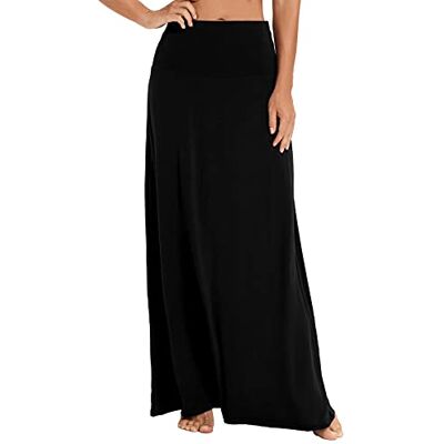 EXCHIC Women's Comfy Elastic High Waist Maxi Skirt Boho Flared A-Line Long Skirts EXCHIC Women's Comfy Elastic High Waist Maxi Skirt Boho Flared A-Line Long Skirts