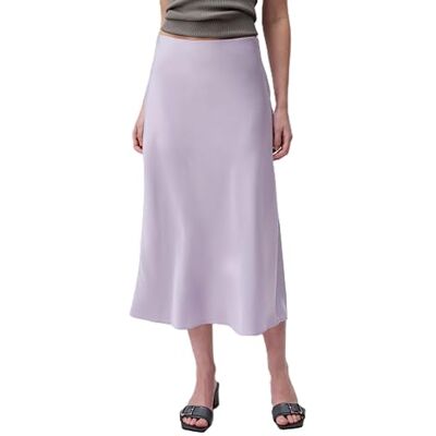 Calvin Klein Women's Matte Satin Midi Skirt, Orchid Petal, M Calvin Klein Women's Matte Satin Midi Skirt, Orchid Petal, M