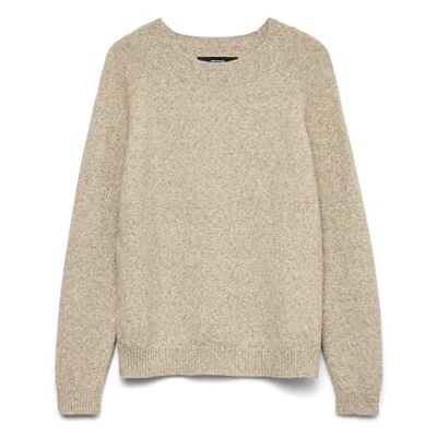VERO MODA Women's Vmdoffy LS O-Neck Blouse Ga Noos Sweater, Beige (Sepia Tint/Melange), XXL VERO MODA Women's Vmdoffy LS O-Neck Blouse Ga Noos Sweater, Beige (Sepia Tint/Melange), XXL
