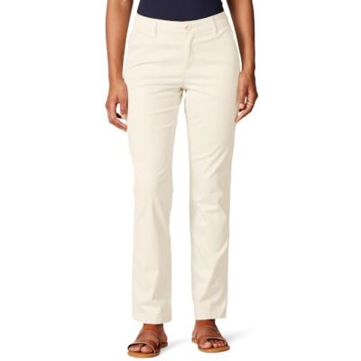 Amazon Essentials Women's Slim-Fit, Straight-Leg Stretch Twill Chino Trouser Amazon Essentials Women's Slim-Fit, Straight-Leg Stretch Twill Chino Trouser