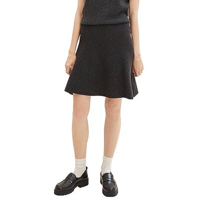 Tom Tailor Denim Women's Skater Mini Skirt, 10522-shale Grey Melange, XXL Tom Tailor Denim Women's Skater Mini Skirt, 10522-shale Grey Melange, XXL