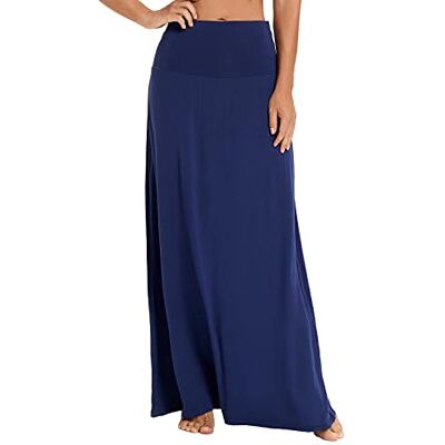 EXCHIC Women's Comfy Elastic High Waist Maxi Skirt Boho Flared A-Line Long Skirts EXCHIC Women's Comfy Elastic High Waist Maxi Skirt Boho Flared A-Line Long Skirts