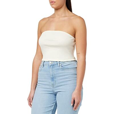 ONLY Women's ONLNESSA S/L Bandeau JRS Vest, Cloud Dancer, L ONLY Women's ONLNESSA S/L Bandeau JRS Vest, Cloud Dancer, L