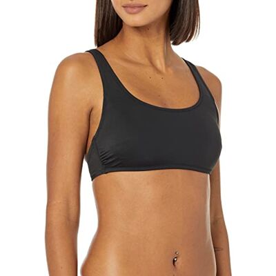 Amazon Essentials Women's Scoop Neck Swim Crop Top Amazon Essentials Women's Scoop Neck Swim Crop Top