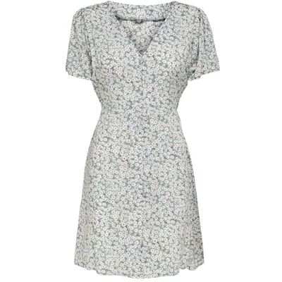 ONLY Women's Casual Mini Dress with Summery Patterned Blouse Design Short Sleeve Outfit ONLY Women's Casual Mini Dress with Summery Patterned Blouse Design Short Sleeve Outfit