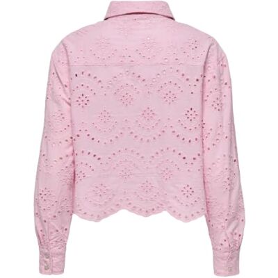 ONLY Women's Blouse Loose Shell Hem Shirt Low-Set Shoulder Shirt Collar ONLY Women's Blouse Loose Shell Hem Shirt Low-Set Shoulder Shirt Collar