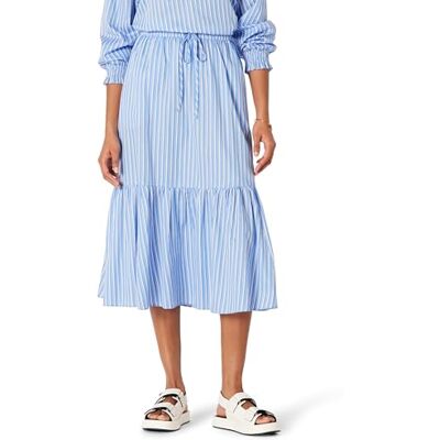 Amazon Essentials Women's Mid-Rise A-line Cotton Sateen Tiered Midi Skirt (Top Sold Separately) Amazon Essentials Women's Mid-Rise A-line Cotton Sateen Tiered Midi Skirt (Top Sold Separately)