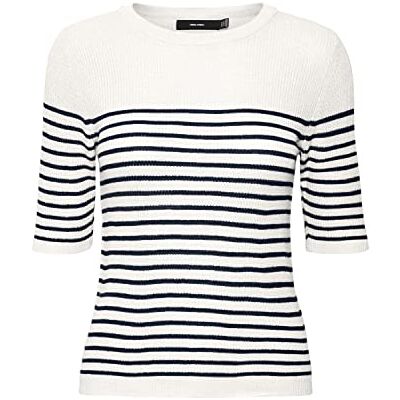 VERO MODA Women's Vmnewlexsun 2/4 Tight O-Neck Blou Ga Rep Knitted Jumper VERO MODA Women's Vmnewlexsun 2/4 Tight O-Neck Blou Ga Rep Knitted Jumper
