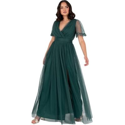 Anaya with Love Women's Ladies Maxi Dress for Women V Neckline Short Sleeve Frilly Long Empire Waist for Wedding Guest Bridesmaid Maid of Honour Dress (Pack of 1) Anaya with Love Women's Ladies Maxi Dress for Women V Neckline Short Sleeve Frilly Long Empire Waist for Wedding Guest Bridesmaid Maid of Honour Dress (Pack of 1)