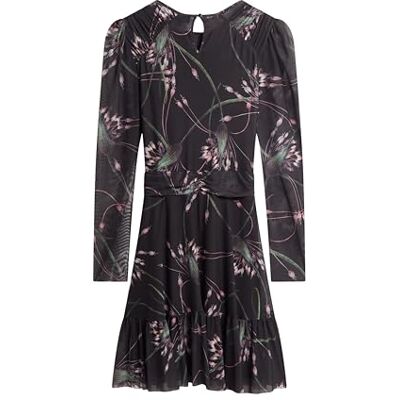 Ted Baker London sannde-Gathered Shoulder mesh mini Dress, Black Ted Baker London sannde-Gathered Shoulder mesh mini Dress, Black