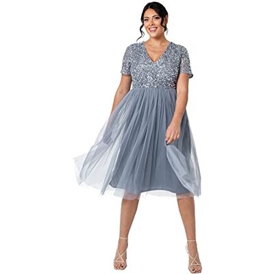 Maya Deluxe Women's V-Neck midi, Decorated Bridesmaid Dress Maya Deluxe Women's V-Neck midi, Decorated Bridesmaid Dress