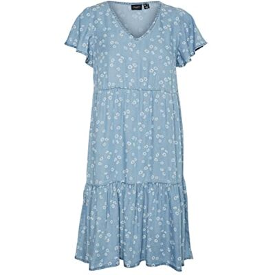 VERO MODA Women's Vmharper Ss Layer Short Dress VERO MODA Women's Vmharper Ss Layer Short Dress