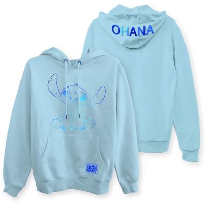 Disney Ladies Lilo and Stitch Sweatshirt Ladies Classic Lilo and Stitch Hoodie with Foil (Light Blue Foil Disney Ladies Lilo and Stitch Sweatshirt Ladies Classic Lilo and Stitch Hoodie with Foil (Light Blue Foil