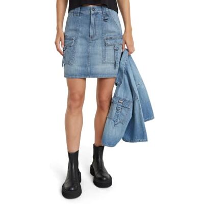 G-STAR Women's Viktoria Utility Mini Skirt , Blue (sun faded thames D24887-D539-G341), 26 G-STAR Women's Viktoria Utility Mini Skirt , Blue (sun faded thames D24887-D539-G341), 26