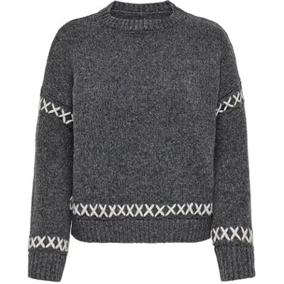 ONLY Women's Onlamanda Life Ls O-Neck Detail Cc KNT Knitted Jumper ONLY Women's Onlamanda Life Ls O-Neck Detail Cc KNT Knitted Jumper
