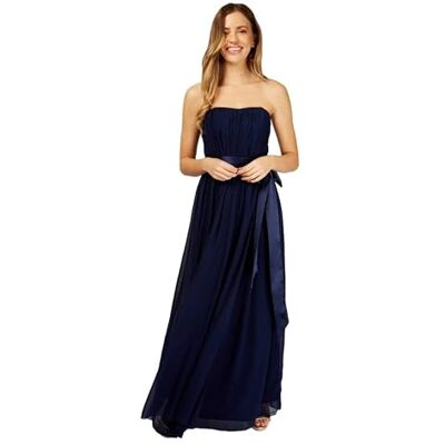 Little Mistress Women's Tie Waist Bridesmaid Maxi Dress, Size 8 UK, Navy Blue Little Mistress Women's Tie Waist Bridesmaid Maxi Dress, Size 8 UK, Navy Blue