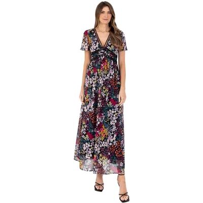 Lovedrobe Women's Women's Ladies Maxi Dress Short Angel Sleeve V-Neck Floral Animal Print Empire A-line Casual Wedding Guest Occasion Dress (Pack of 1) Lovedrobe Women's Women's Ladies Maxi Dress Short Angel Sleeve V-Neck Floral Animal Print Empire A-line Casual Wedding Guest Occasion Dress (Pack of 1)