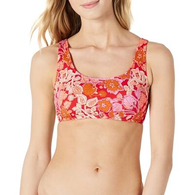 Amazon Essentials Women's Scoop Neck Swim Crop Top Amazon Essentials Women's Scoop Neck Swim Crop Top