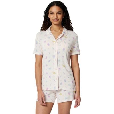 Amazon Essentials Disney Women's Modal Pyjama Set, Pink Princess Icons, XS Amazon Essentials Disney Women's Modal Pyjama Set, Pink Princess Icons, XS